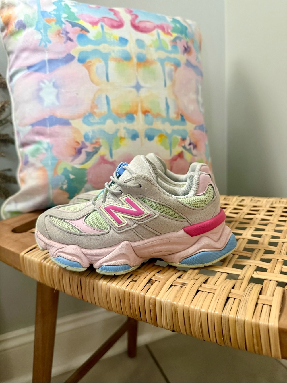 New Balance Kids Pink, Green & Blue Chunky Walker Sneakers